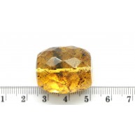 Big drilled Baltic amber faceted barrel shape piece-LA0560